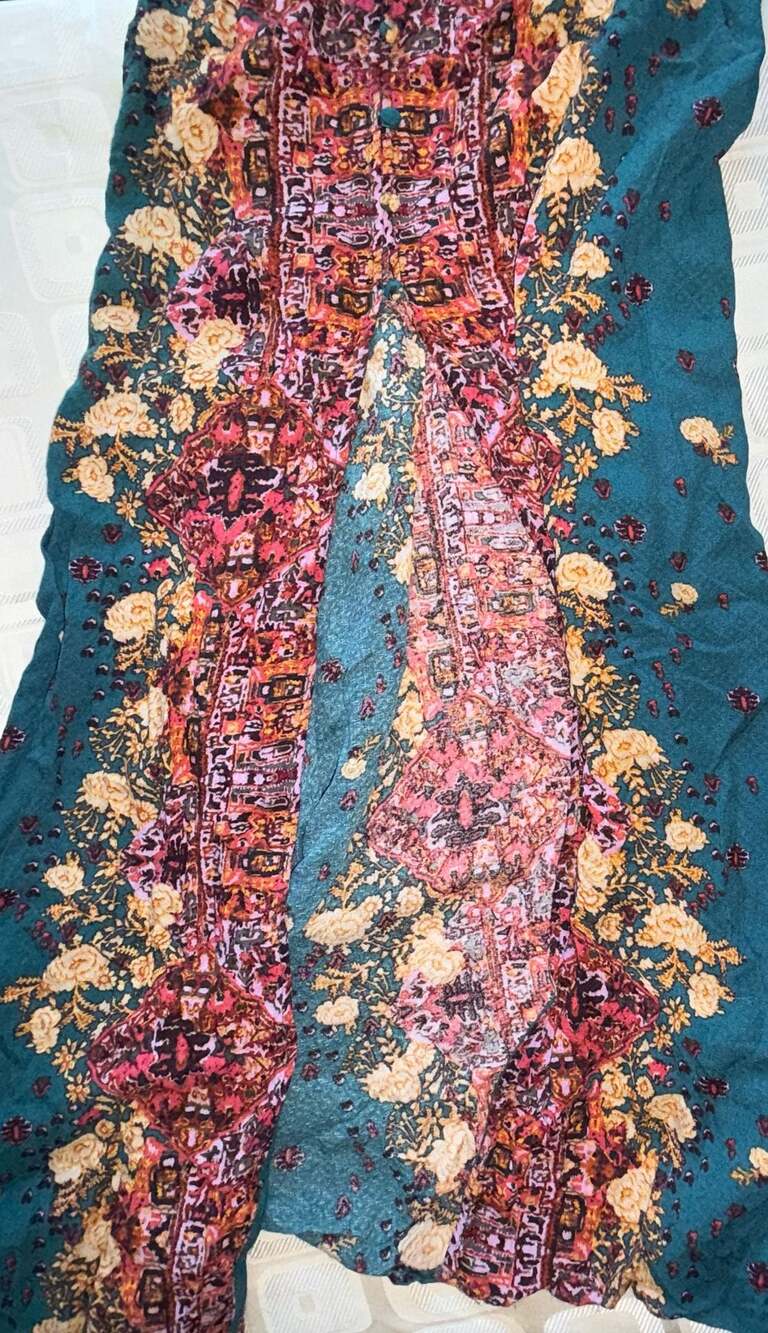 Intimately Free People Floral Lace Trim Maxi Dress Size XS Cottagecore Romantic - Picture 3 of 8